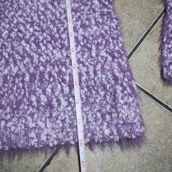 Purple Super Soft Fuzzy Knit Mock Neck Cropped Sweater Top Size XS - Picture 9 of 10